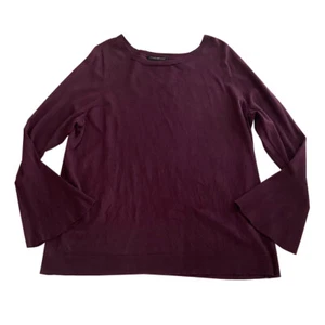 Womens Plus Lane Bryant Size 18/20 Plum Purple Sweater Bell Sleeves Rayon Nylon - Picture 1 of 4