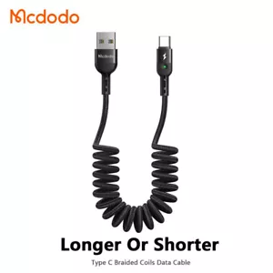 Mcdodo Spring Coil USB C Cable QC4.0 3A Fast Charge Data. 1.8m - Picture 1 of 11