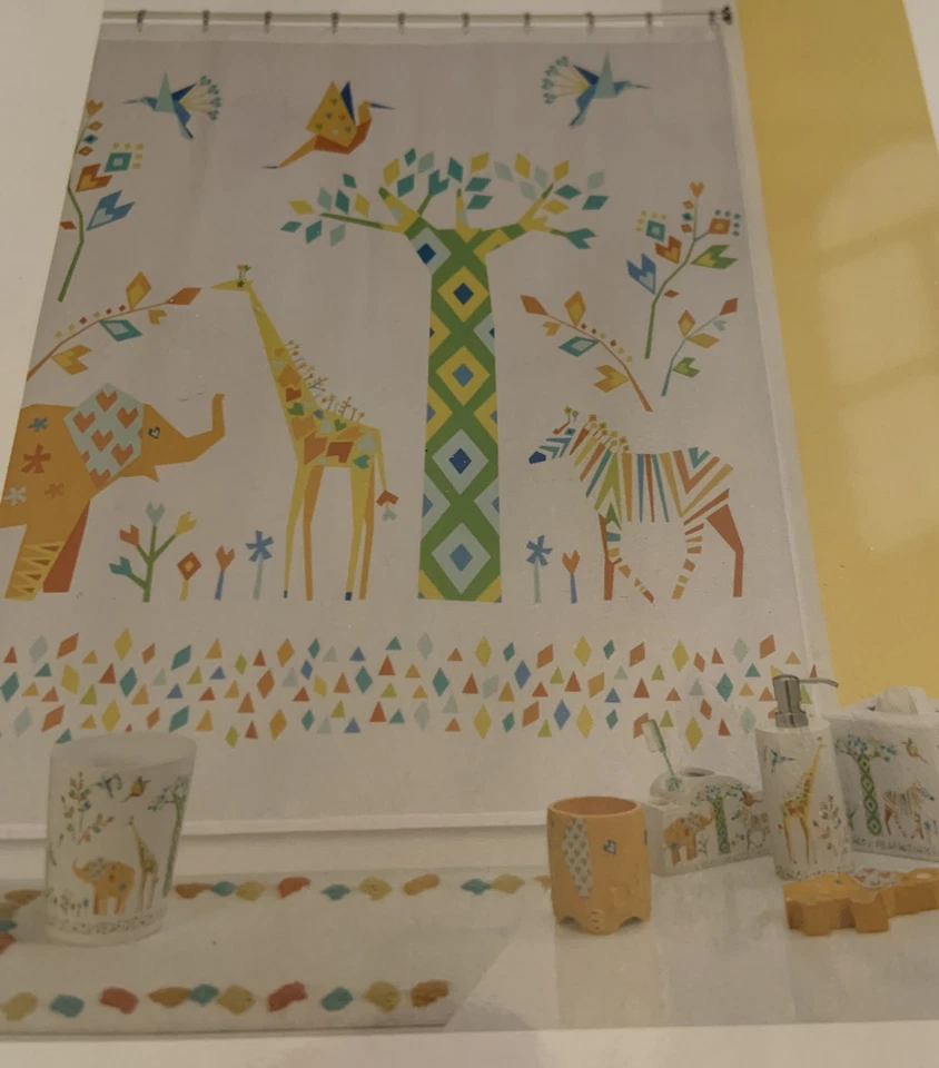 Tamarakate Kids Fabric Jungle Shower Curtain Origami Multicolor 72x72