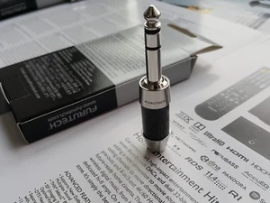 1x Furutech CF-763R 6,3 mm conector estéreo enchufe de auriculares de carbono chapado en rodio - Imagen 1 de 3