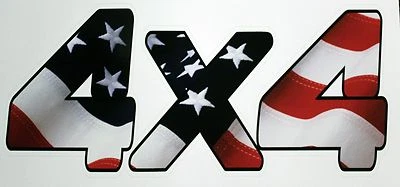 Calcomanía de ventana/camión bandera estadounidense Ford Chevy Dodge 4x4 - 11" x 5" Foto 1 de 3