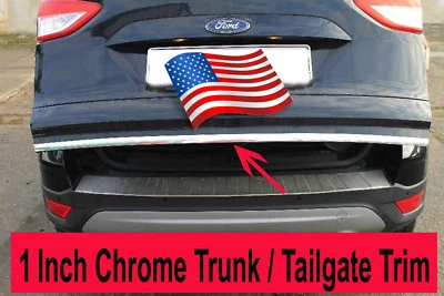 Para Ford Vehículo 2002-2018 - Kit de moldura de tira de moldura de maletero cromado de 1" de ancho Foto 1 de 4