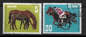 1967 - DDR German Democratic Republic Horses 5pf & 20pf Used #SG1021 & #SG1023 - Picture 1 of 1
