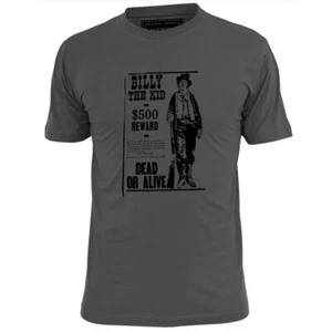 Camiseta para hombre Billy The Kid Wanted Reward Póster (v1) bandido forajido - Imagen 1 de 2