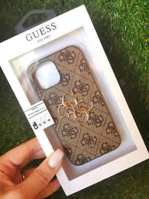 Guess Estuche Rígido Marrón Cuero 4G Grande Metal Logo para iPhone 12 Mini Foto 1 de 3