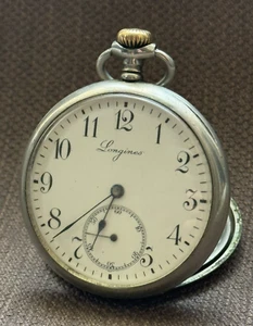 Antique Longines Pocket Watch Swiss Mechanical Open Face Efco Rare Old 19th - Picture 1 of 21