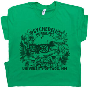 Psychedelic Research T Shirt Mushrooms Shirt LSD Peyote Toad Trippy Graphic Tee 