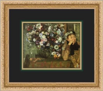 Edgar Degas Mujer con Crisantemos Estampado Enmarcado Personalizado  Foto 1 de 2