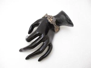 STERLING SILVER & 18K YELLOW GOLD FIVE-PANELED SCROLL WORK w/ CENTERED CAMELS BR - Picture 1 of 12