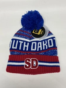 NWT Robin Ruth South Dakota Red White Blue Winter Stocking Hat Pom Warm C3 - Picture 1 of 4