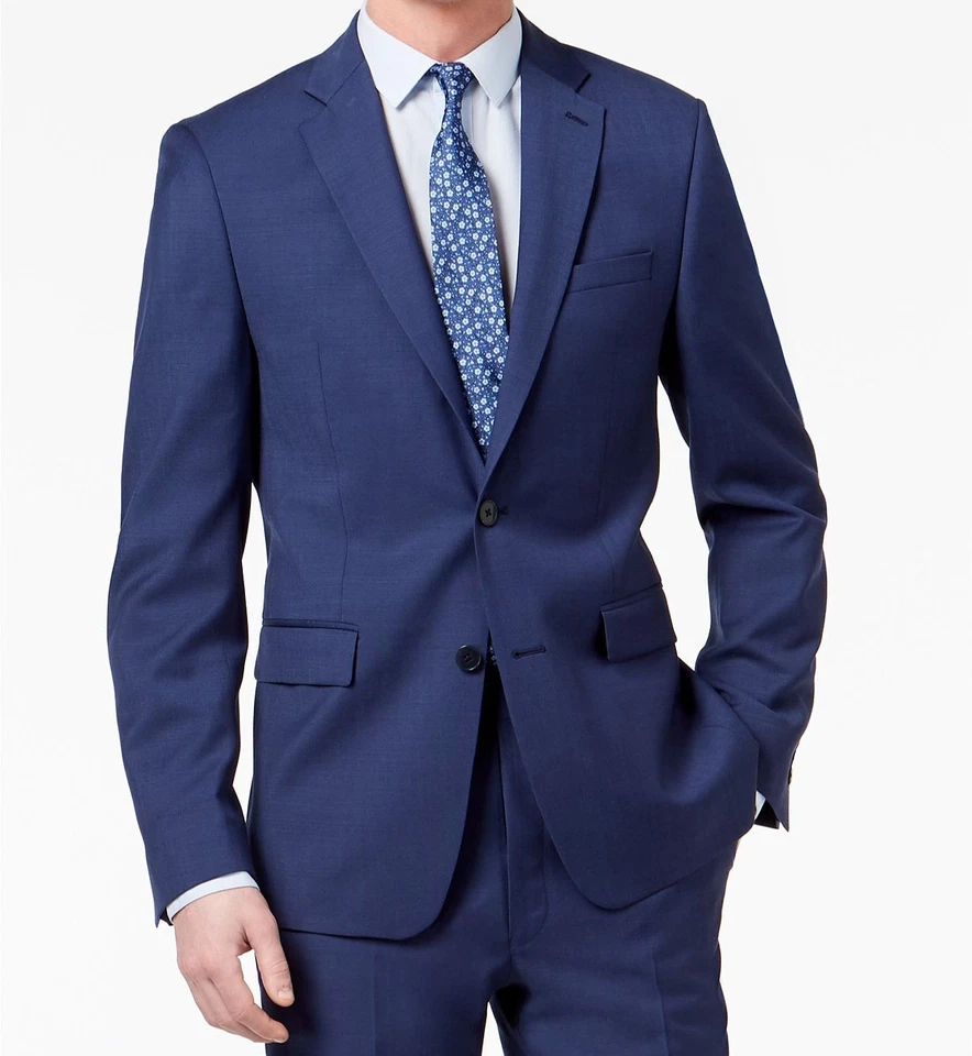 Calvin Klein SKINNY Fit Infinite Stretch Blue Twill Suit 44l / 36 X 32