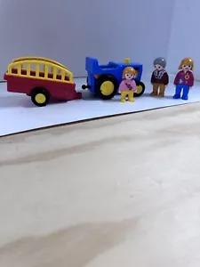 Playmobil 123 Tractor Wagon And Trailer With Family - Picture 1 of 5