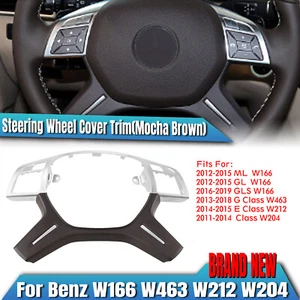 Silver Brown Steering Wheel Cover For Mercedes Benz W166 2012-15 W212 W204 W463 - Picture 1 of 21