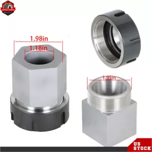 ER40 Square+ER40 Hex Collet Block Chuck Holder for CNC Lathe Engraving Machine - Picture 1 of 10