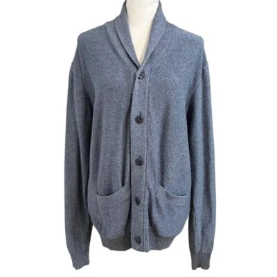 AIGLE MEN'S GREY 100% COTTON SHAWL LAPEL CARDIGAN - L - Image 1 of 4