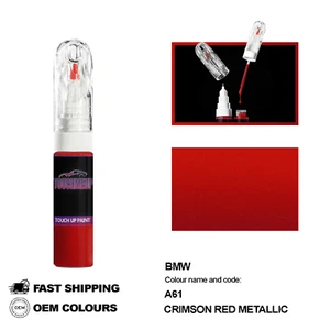 FOR BMW CRIMSON RED A61 Touch Up Paint Pen Brush Fix Kit Scratch Chip Set Mark - Picture 1 of 8