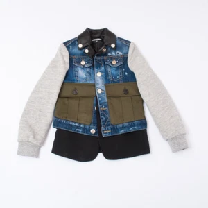 MULTICOLOR JEANS JACKET KIDS LAST (SIZE 6A) "DSQUARED2" DQ02MN (-50%) - Picture 1 of 11