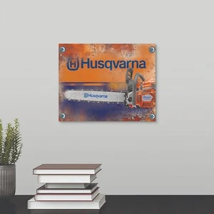 SIGN Husqvarna Chain Saws Retro Rustic Tools Equipment Garage Shop - Picture 1 of 1