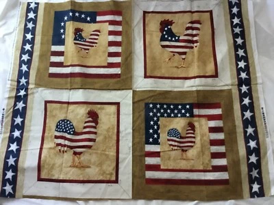 2001 Daisy Kingdom #4453 Yankee Doodle Doo painel travesseiro galo tecido de algodão  - Imagem 1 de 3