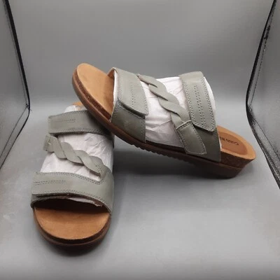 Sandalias Cobb Hill May Slide para mujer 10M verde trenzado con tiras de cuero Foto 1 de 4