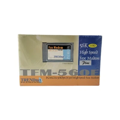 Trendnet 56Kbps PCMCIA Fax Modem TFM-560E - Dial-Up Internet Access - Sealed Box - Image 1 of 4
