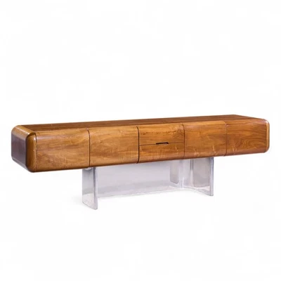 M.F. Harty for Stow Davis Tomorrow Cromo y Nogal Flotante Credenza Foto 1 de 4