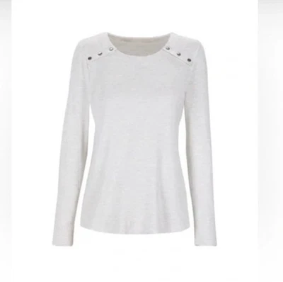 Sudadera CABI Hombro a Presión Gris Talla Grande Estilo 6119 Manga Larga Para Mujer’s Foto 1 de 4