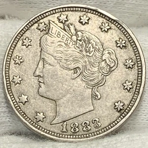 Moneta 5C 1883 Testa di Libertà V Nichel ~ NO CENTESIMI ~ Full BOLD LIBERTY (L044) - Foto 1 di 4