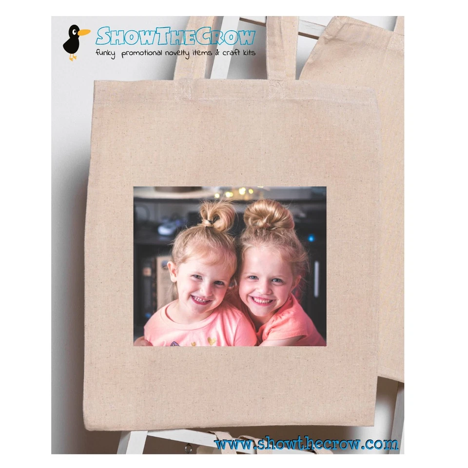 "Personalised Photo Tote Bag"  100% Premium Cotton Tote Gift Shoppers Bag Bus... - Image 1 of 1