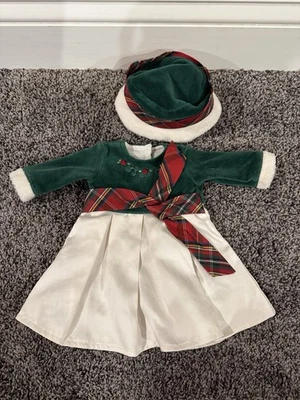 Traje de vacaciones American Girl Bitty Baby Evergreen (solo vestido y sombrero) RETIRADO Foto 1 de 4