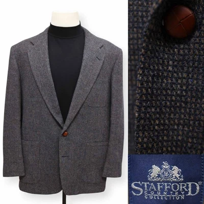 STAFFORD VINTAGE TWEED mens multi color patten sport coat jacket blazer 46 R - Image 1 of 4