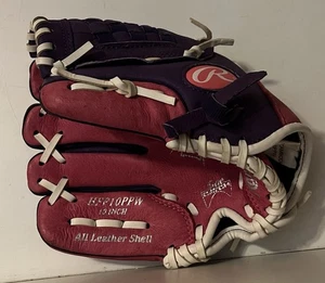 Rawlings 10” Baseball Softball Leather Glove HFP10PPW Right Hand LHT Purple/Pink - Picture 1 of 24