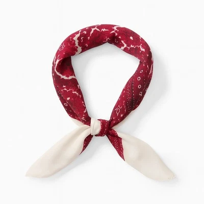 Colección 18 Mujer 35x35 Bufanda Cuadrada Sangría Paisley Granate Rojo Blanco Nueva con Etiquetas Foto 1 de 4