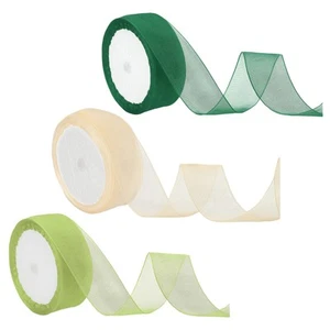 3Pcs 10Yard Sheer Organza Ribbons Decoration Gift Bow Crafts Multicolored - Picture 1 of 5