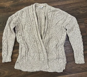 Madewell Womens Cardigan Sweater Alpaca Blended Open Cable Knit Beige Size S - Picture 1 of 10