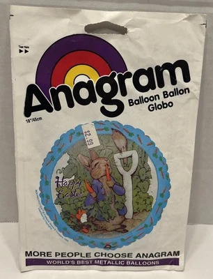 Anagram Peter Rabbit W/ Carrot Happy Easter 18” Metallic Balloon Beatrix Potter - Image 1 of 4