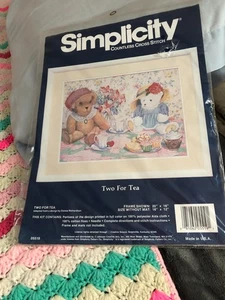 Simplicity cross stitch - two for tea (bears) NEW - Picture 1 of 1
