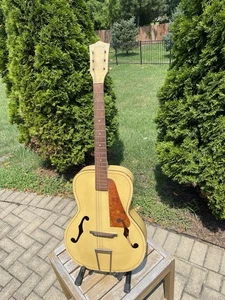 Vintage 1950’s Stadium Harmony Blonde Archtop Guitar Tortoise Pickguard FREESHIP - Picture 1 of 24