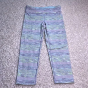 Ivivva Green Yellow Cropped Leggings 10 - Picture 1 of 8