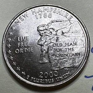 2000 P New Hampshire Quarter 25C 9310N - Picture 1 of 3