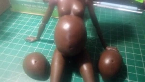 OOAK 1:6 Fashion Doll Pregnant Bellies!  Fits MTM and BX Dark Chocolate TWINS! - Picture 1 of 8
