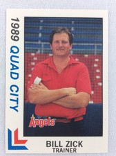 1989 Quad City Angels-Eastern League-BEST Baseball Card-Bill Zick
