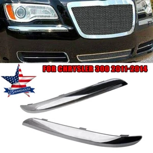 2PCS Bumper Trim Set Accent Front Chrome For Chrysler 300 C Luxury 2011-2014 AS - Picture 1 of 11