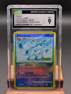 2008 Pokemon Majestic Dawn Glaceon Reverse Holo #20 CGC Mint 9 Burger King Stamp - Picture 1 of 2