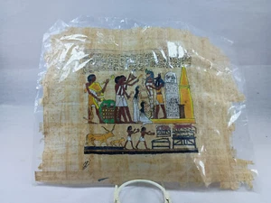 Vintage Papyrus Egypt Hieroglyphics Artwork Painting Egyptian Craft Wall Art - Picture 1 of 4