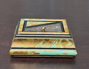 Creazioni Artistiche France 925 Silber Jugendstil signiert Holzdeckel Schmuckschatulle - Bild 1 von 7