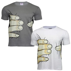 Camiseta Para Hombre Novedad Algodón Divertida Cuello Redondo Manga Corta Estampada Agarre a Mano - Imagen 1 de 7