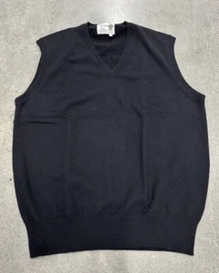 Turnbull Asser Cashmere V-Neck Sweater Vest Black Sz Large Scotland - Picture 1 of 16