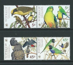AUSTRALIEN 1998 GEFÄHRDETE ARTEN VÖGEL UNMONTIERT NEUWERTIG, POSTFRISCH - Bild 1 von 1