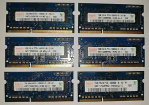 HYNIX 6x 1gb = 6GB RAM MEMORY DDR3 - 2Rx16 PC3-10600S-9-10-A1 (3 pairs) - Picture 1 of 2